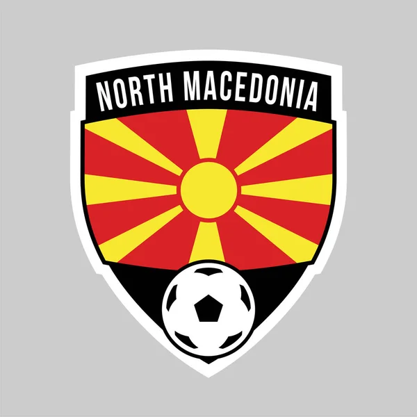 Illustration Shield Team Badge North Macedonia Football Tournament — Stock Vector