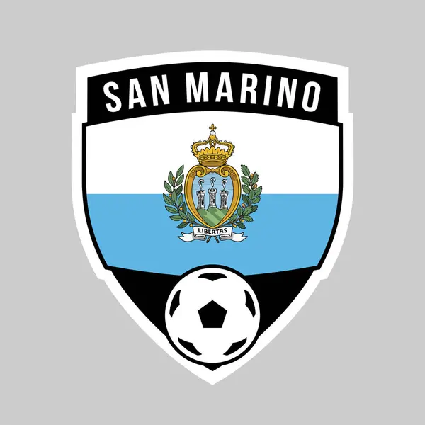 Illustrazione Dello Scudo Squadra Badge San Marino Torneo Calcio — Vettoriale Stock