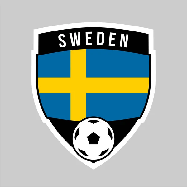 Illustration Shield Team Badge Sweden Football Tournament — Stock Vector