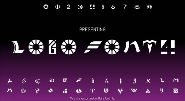 Modern Abstract Logo Font Design Russian Alphabet Letters Numbers Purple — стоковый вектор