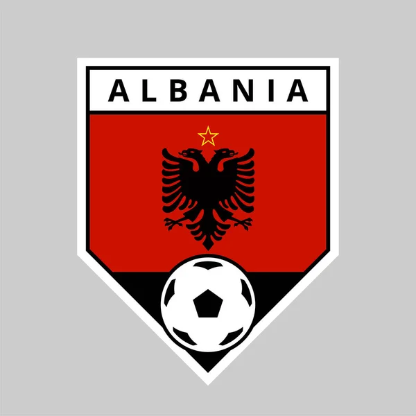Illustration Angled Shield Team Badge Albania Football Tournament — Stock Photo, Image