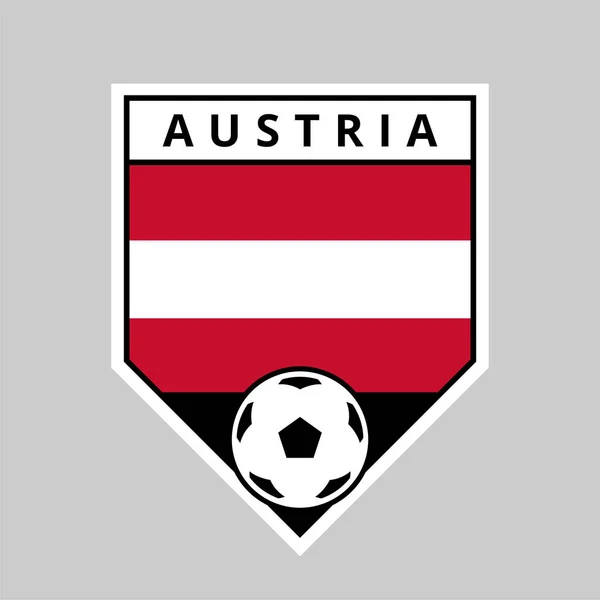 Illustration Angled Shield Team Badge Österrike För Fotbollsturnering — Stockfoto