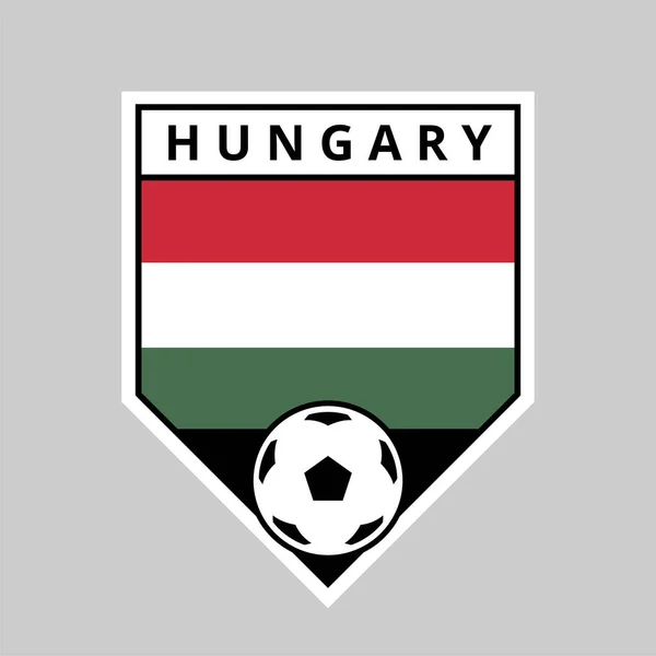Illustration Angled Shield Team Badge Hungary Football Tournament — Stock Photo, Image