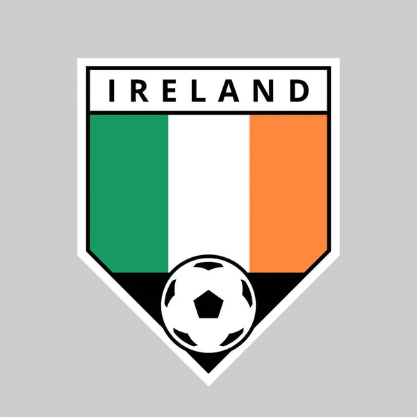 Illustration Angled Shield Team Badge Ireland Football Tournament — Stock Photo, Image