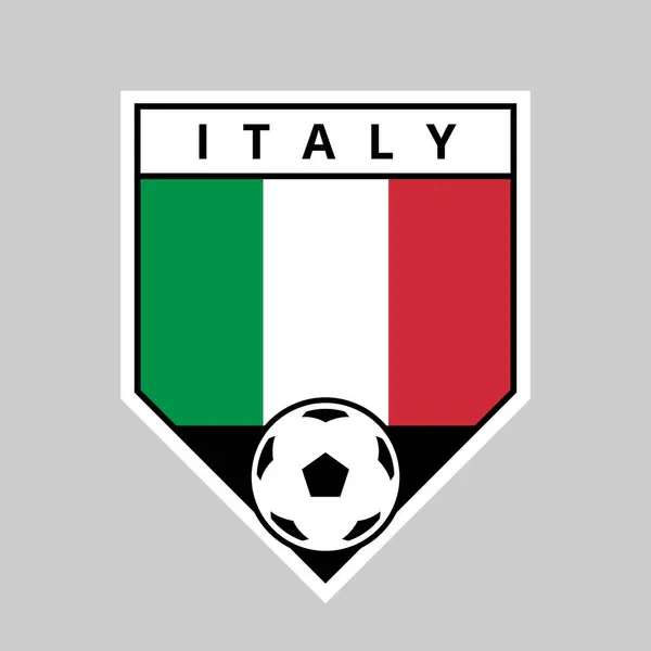 Illustration Angled Shield Team Badge Italy Football Tournament — Stock Photo, Image
