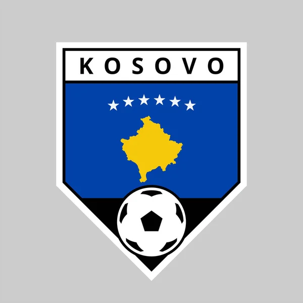 Illustration Angled Shield Team Badge Kosovo Football Tournament — Stock Photo, Image