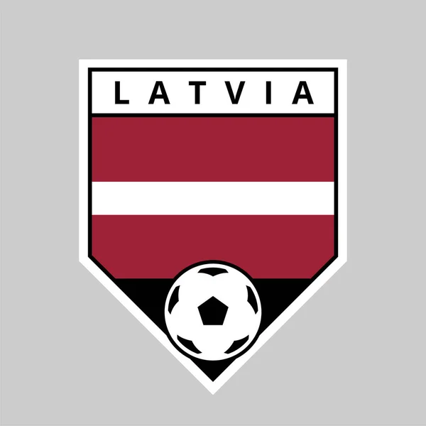 Illustration Angled Shield Team Badge Latvia Football Tournament — Stock Photo, Image