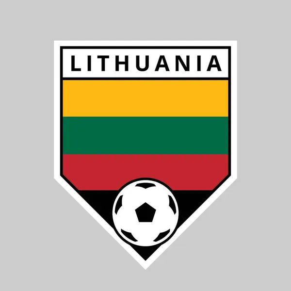 Illustration Angled Shield Team Badge Lithuania Football Tournament — Stock Photo, Image