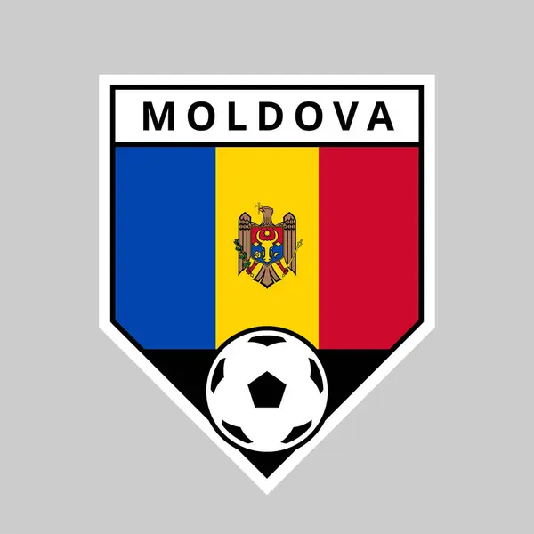 Illustration Angled Shield Team Badge Moldova Football Tournament — Stock Photo, Image