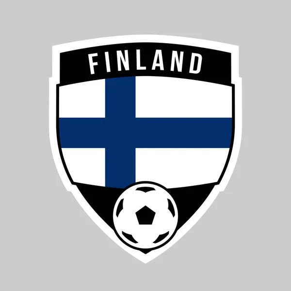Illustrazione Del Distintivo Della Squadra Scudo Della Finlandia Torneo Calcio — Foto Stock