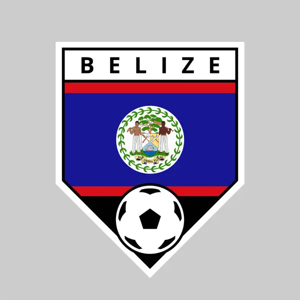 Illustration Angled Shield Team Badge Belize Football Tournament — Stock Vector