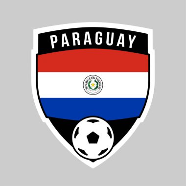 Futbol Turnuvası için Paraguay Kalkan Takımı Rozeti