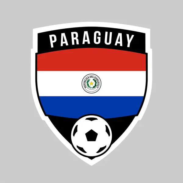 Illustrazione Del Distintivo Scudo Squadra Del Paraguay Torneo Calcio — Vettoriale Stock