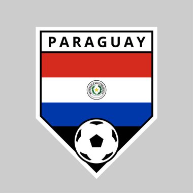 Futbol Turnuvası için Paraguay Açılı Kalkan Takımı Rozeti