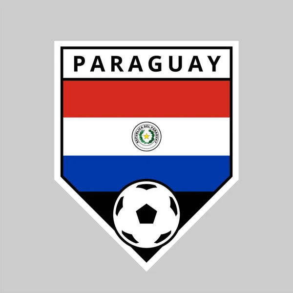 Illustration Angled Shield Team Badge Paraguay Football Tournament — Stock Vector