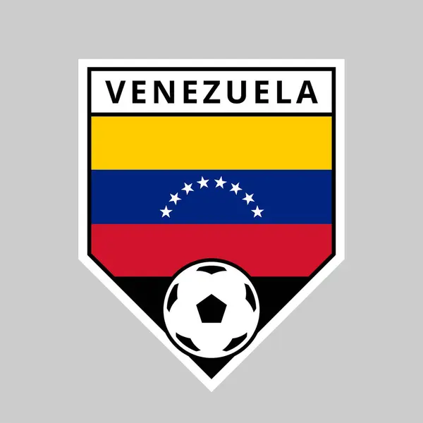 Illustration Angled Shield Team Badge Venezuela Football Tournament — Stock Vector