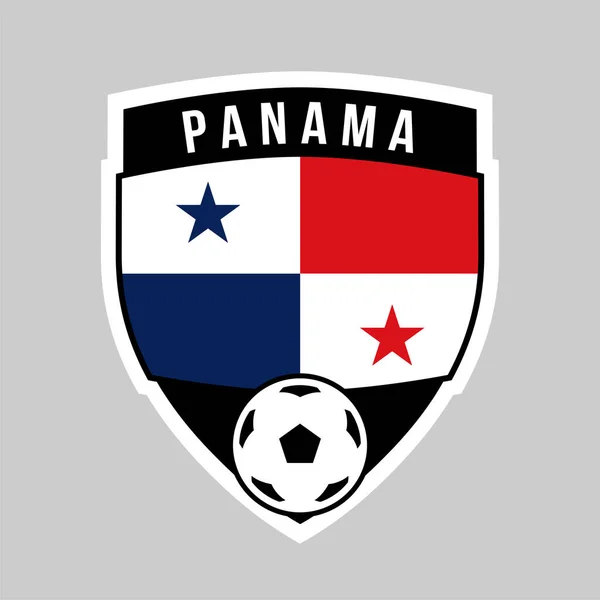 Illustrazione Del Distintivo Della Squadra Scudo Panama Torneo Calcio — Vettoriale Stock