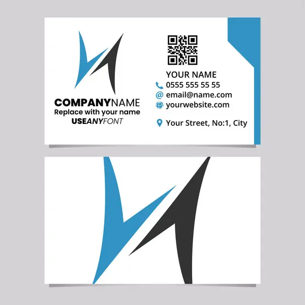 Blue Black Business Card Template Arrow Shaped Letter Logo Icon — Stock Vector