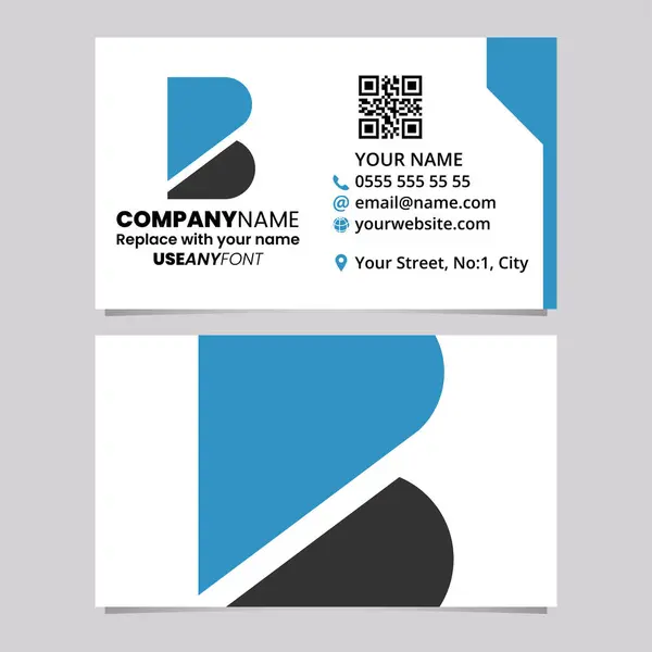 Blue Black Business Card Template Bold Letter Logo Icon Light — Stock Vector