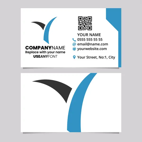 Blue Black Business Card Template Grass Shaped Letter Logó Ikon — Stock Vector