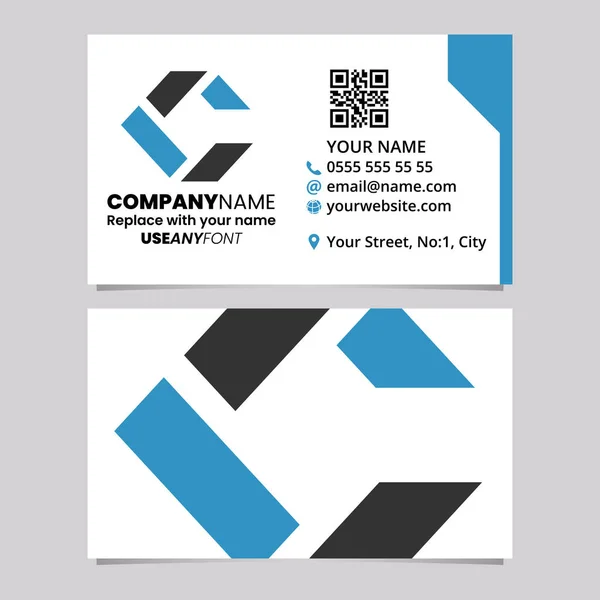 Blue Black Business Card Template Rectangle Shaped Letter Logo Icon — стоковый вектор