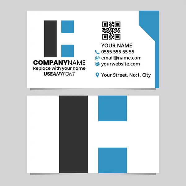 Blue Black Business Card Template Rectangular Letter Logo Icon Light — стоковий вектор