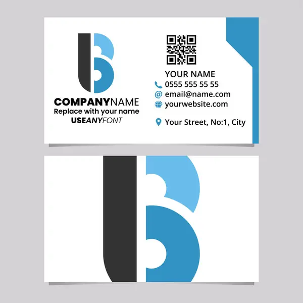 Blue Black Business Card Template Disk Shaped Letter Logo Icon — Vetor de Stock