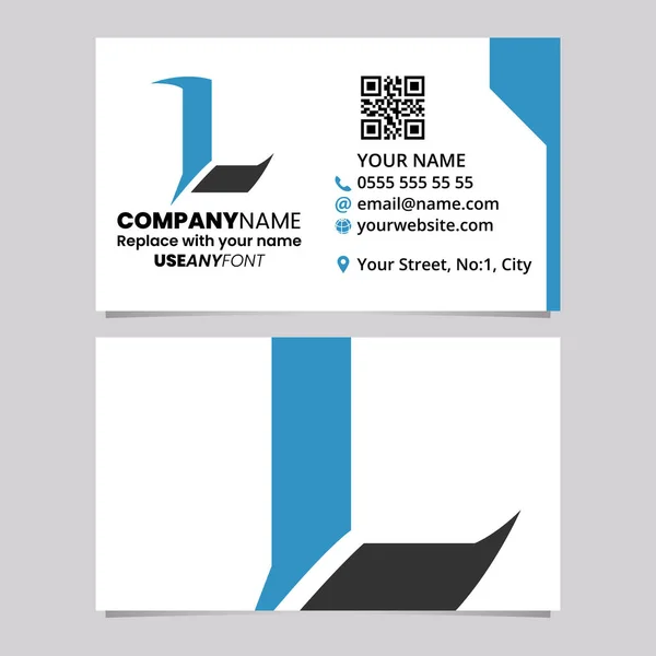 Blue Black Business Card Template Sharp Spiked Letter Logo Icon — Stockvector