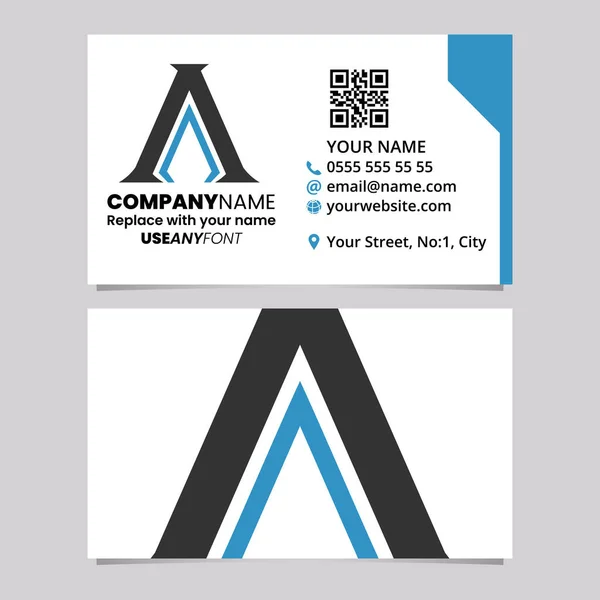 Blue Black Business Card Template Spiky Letter Logo Icon Light — Stockový vektor