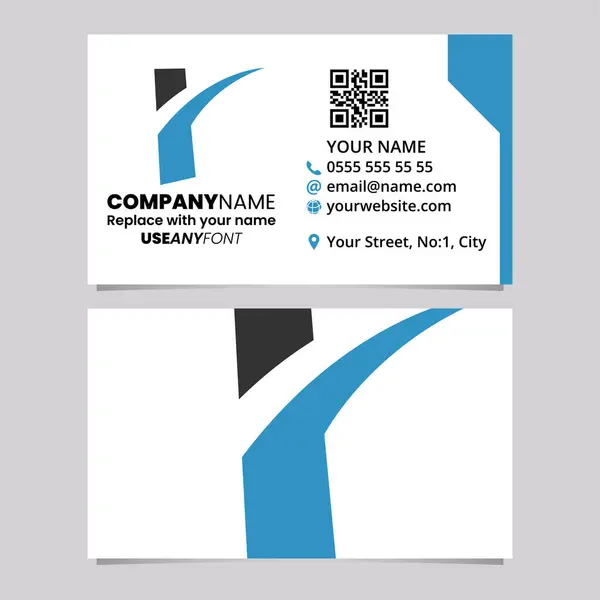 Blue Black Business Card Template Spiky Shaped Letter Logo Icon — Stockvector