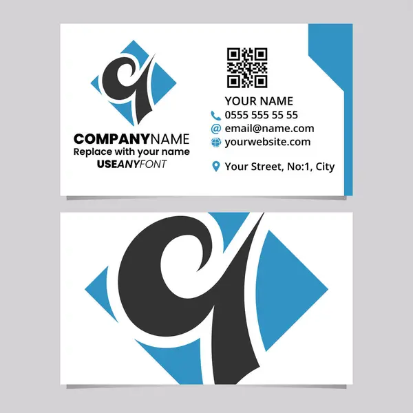 Μπλε Και Μαύρο Πρότυπο Επαγγελματική Κάρτα Διαμάντι Σχήμα Επιστολή Λογότυπο Royalty Free Εικονογραφήσεις Αρχείου