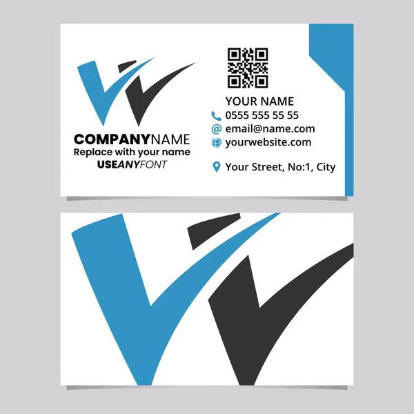 Blue Black Business Card Template Tick Shaped Letter Logo Icon — Διανυσματικό Αρχείο