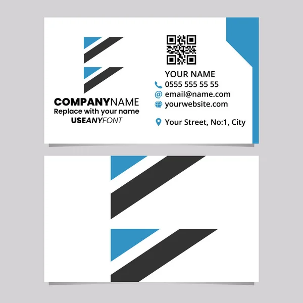 Blue Black Business Card Template Triangular Flag Shaped Letter Logo — Stock Vector