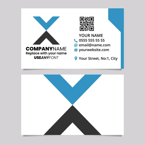 Blue Black Business Card Template Shaped Letter Logo Icon Light — Stockový vektor