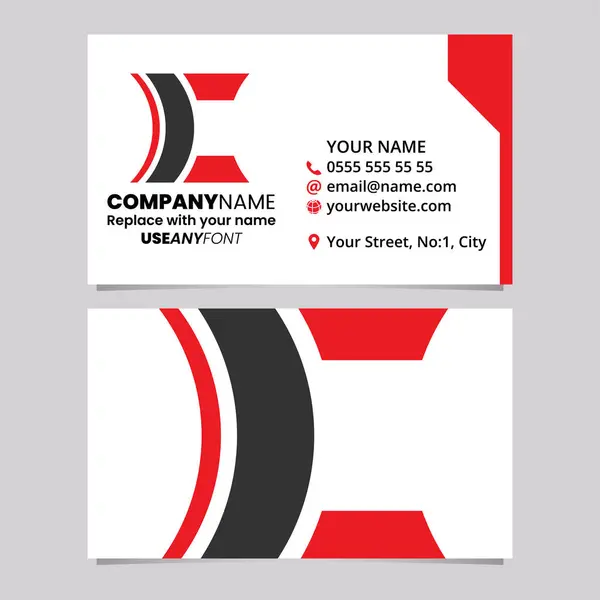赤と黒のビジネスカードテンプレート レンズの形をした文字Cのロゴアイコン ライトグレーの背景 — ストックベクタ
