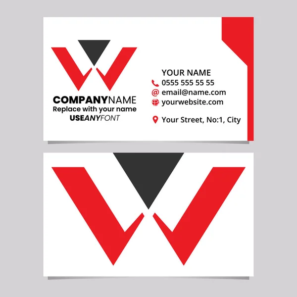 Red Black Business Card Template Triangle Shaped Letter Logo Icon — Stock Vector