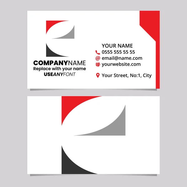 Red Black Business Card Template Lowercase Letter Logo Icon Light Stock Vector