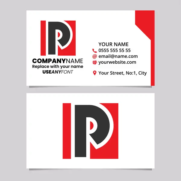 Red Black Business Card Template Square Letter Logo Icon Light Vector Graphics