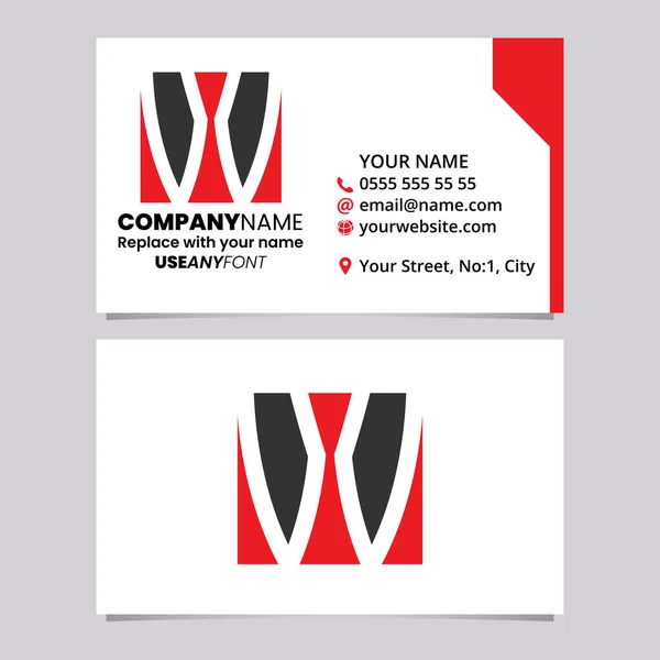 Rote Und Schwarze Visitenkartenvorlage Mit Eckigem Buchstaben Logo Symbol Auf lizenzfreie Stockvektoren