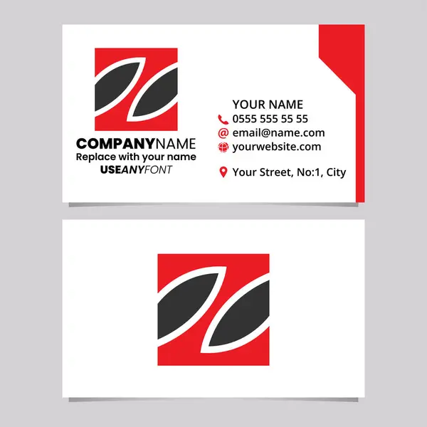 Κόκκινο Και Μαύρο Πρότυπο Επαγγελματική Κάρτα Τετράγωνο Γράμμα Λογότυπο Εικονίδιο Διανυσματικά Γραφικά