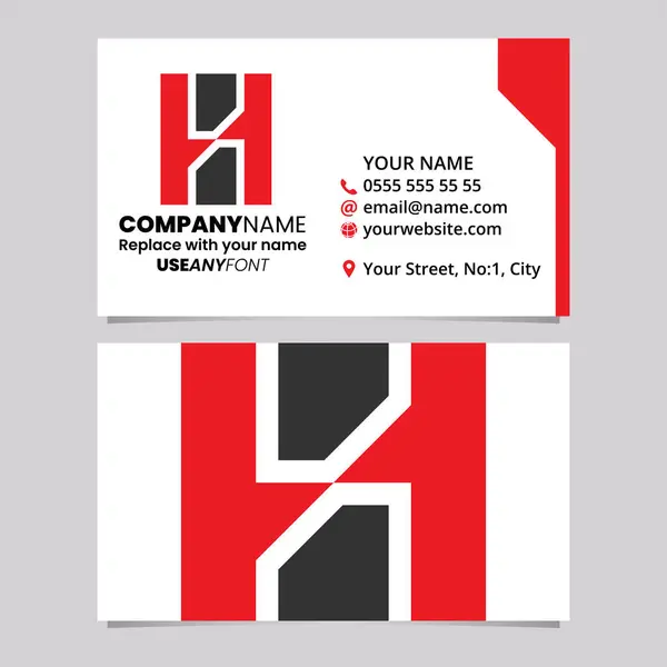 Red Black Business Card Template Vertical Rectangle Shaped Letter Logo Stock Illustration