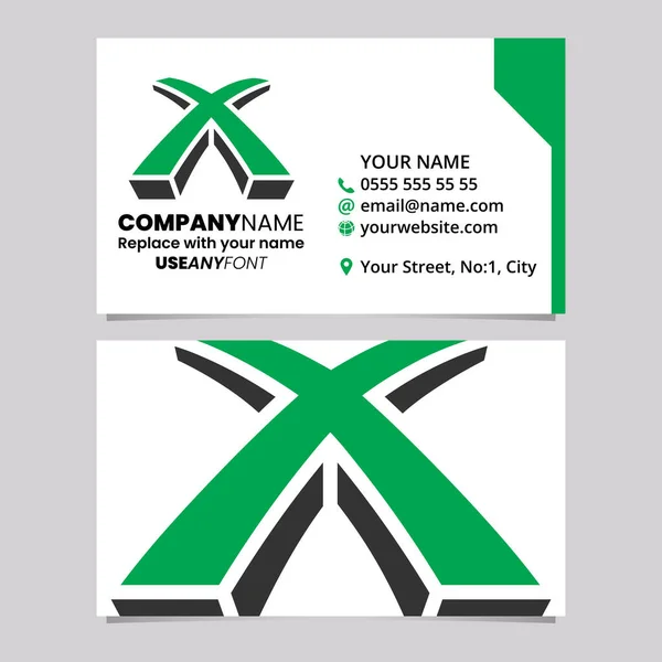 Πρότυπο Πράσινης Και Μαύρης Επαγγελματικής Κάρτας Διαμορφωμένη Επιστολή Λογότυπο Εικονίδιο Εικονογράφηση Αρχείου