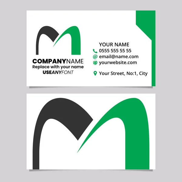 Grüne Und Schwarze Visitenkartenvorlage Mit Bogenförmigem Buchstaben Logo Symbol Auf lizenzfreie Stockillustrationen