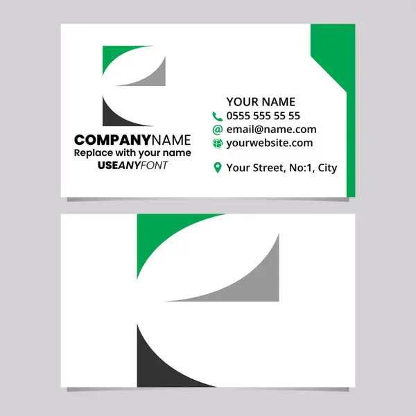 Green Black Business Card Template Lowercase Letter Logo Icon Light — Stock Vector