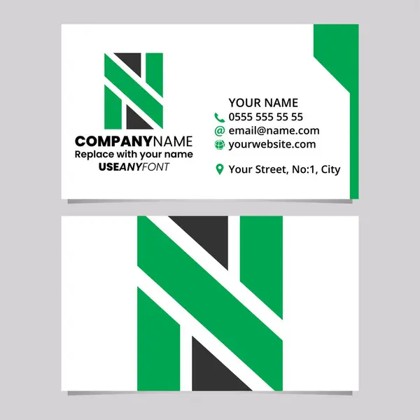 Green Black Business Card Template Rectangle Shaped Letter Logo Icon — Stock Vector