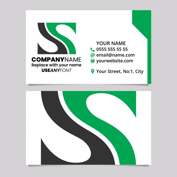 Green Black Business Card Template Fish Fin Shaped Letter Logo Royalty Free Stock Illustrations