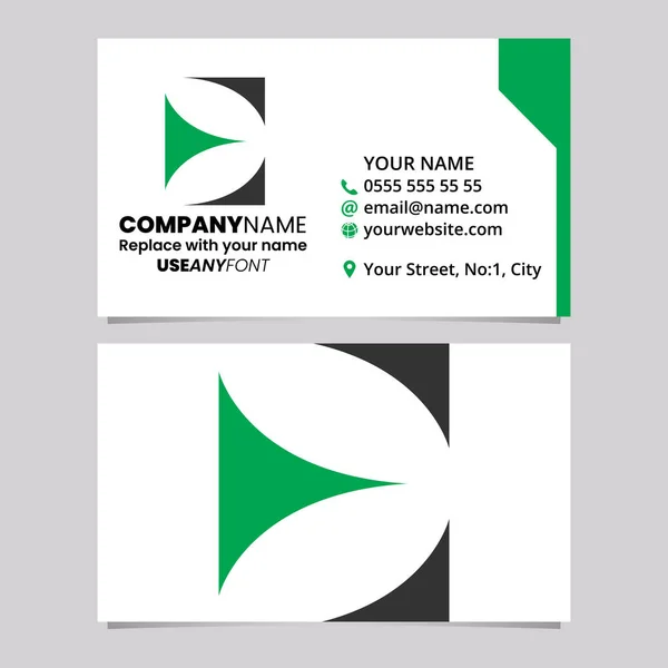 Green Black Business Card Template Triangular Uppercase Letter Logo Icon Stock Illustration