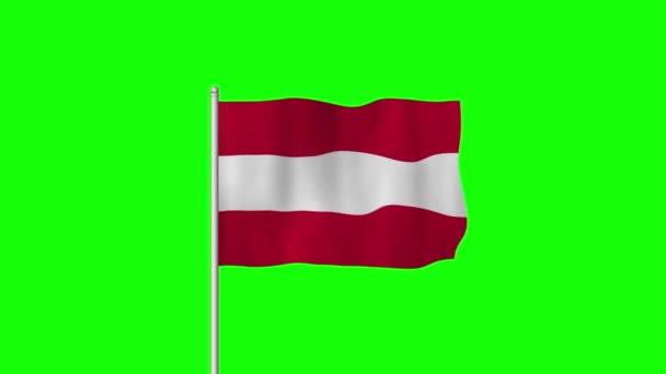 Rakouská Národní Vlajka Vlnící Zelené Obrazovce — Stock video