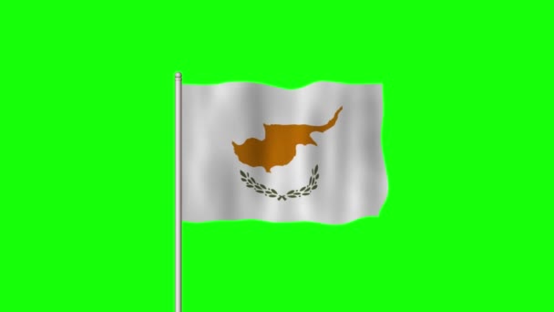 Flaga Cypru Macha Zielonym Ekranie — Wideo stockowe