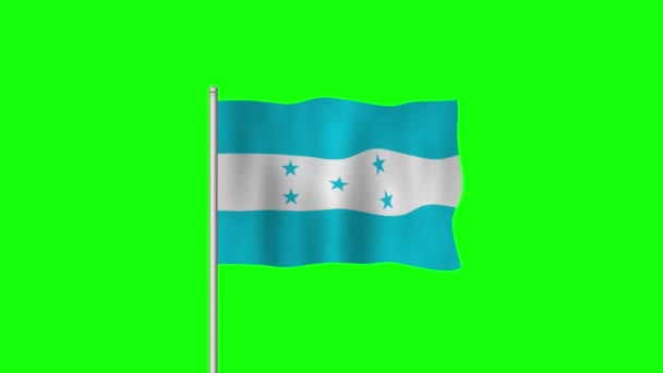 Bandiera Nazionale Dell Honduras Sventola Uno Schermo Verde — Video Stock
